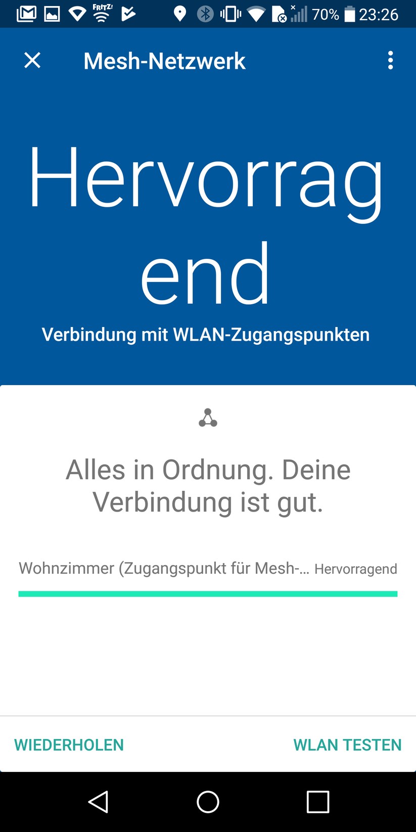 Die Steuerung des Mesh-Systems erfolgt per App. 