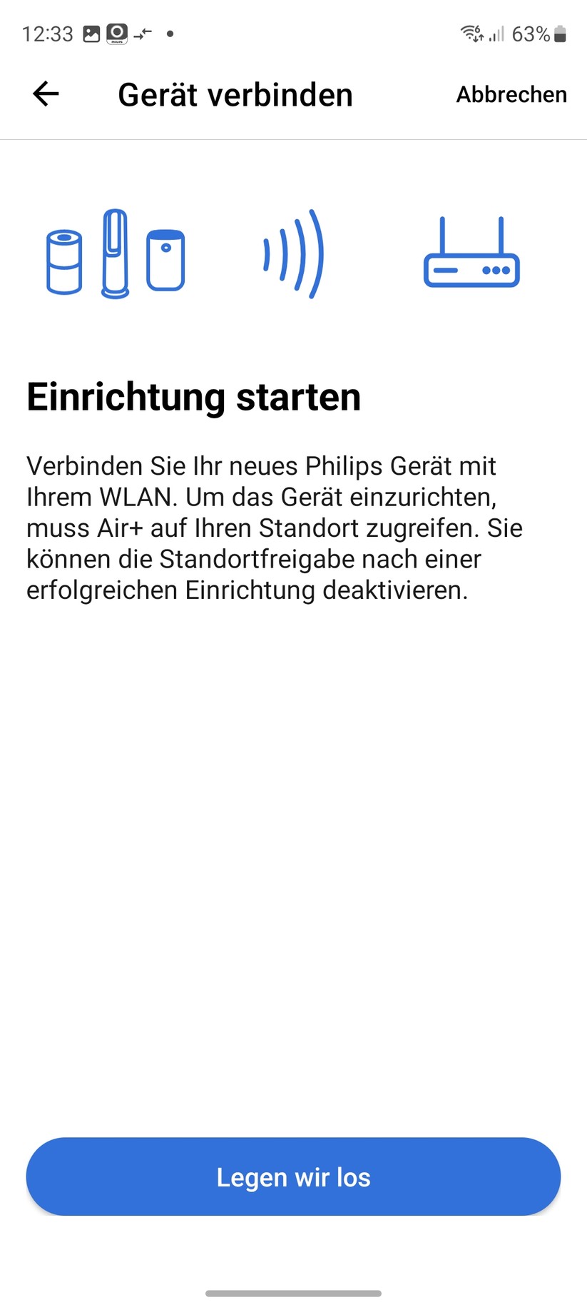 Philips Air Performer 8000 AMF870: Einrichtung mit App Air+