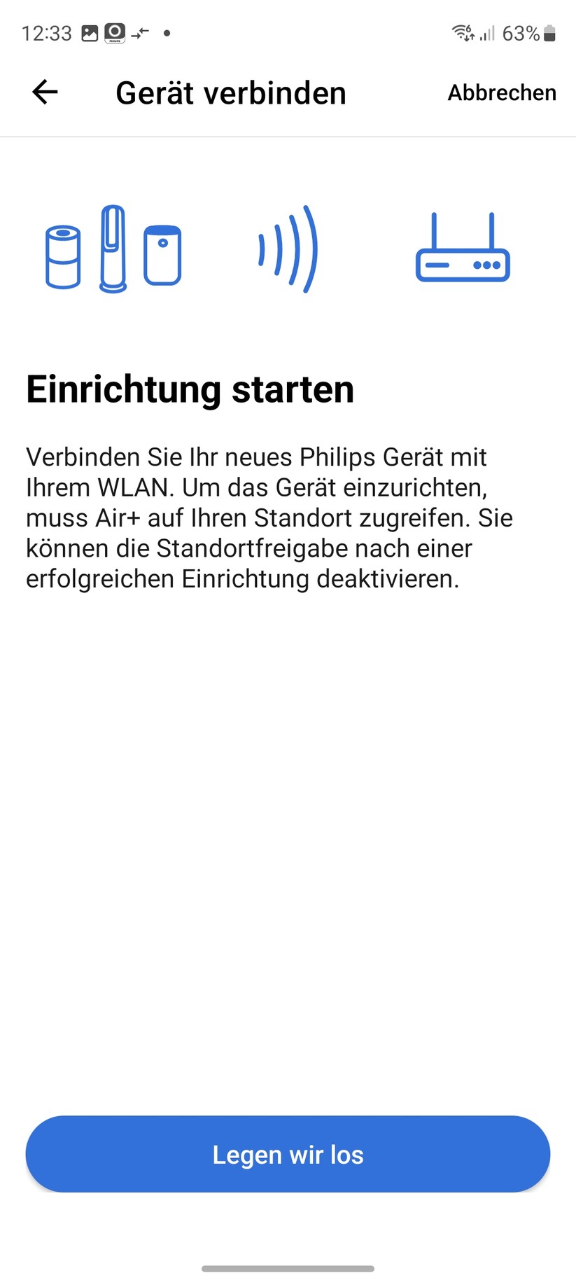  Einrichtung mit App Air+