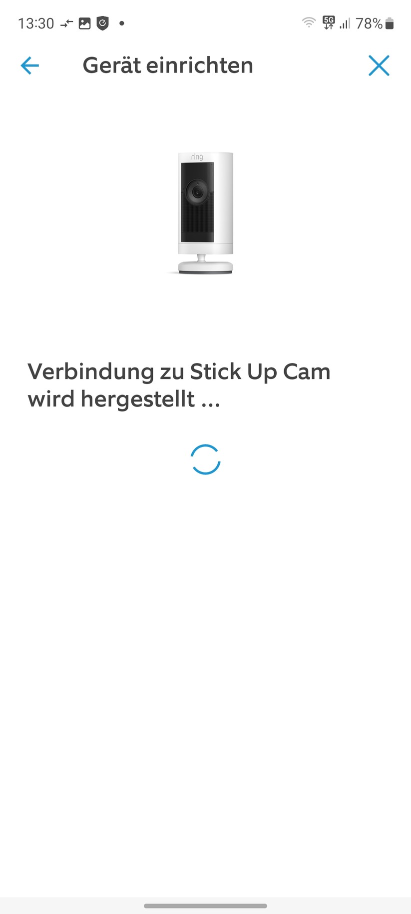 Ring Stick Up Cam Pro Akku: Die Einrichtung ist einfach und bietet viele Erläuterungen zur Kamera. Vorbildlich.