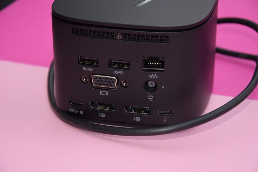 Das HP-Dock unterstützt bis zu zwei 4K-Displays mit 60 Hz oder ein 5K-Display. 