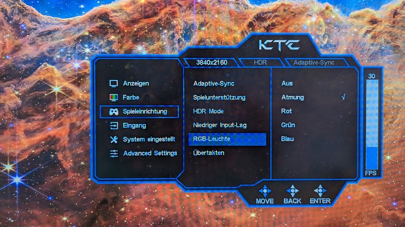 KTC G42P5 Einstellungen