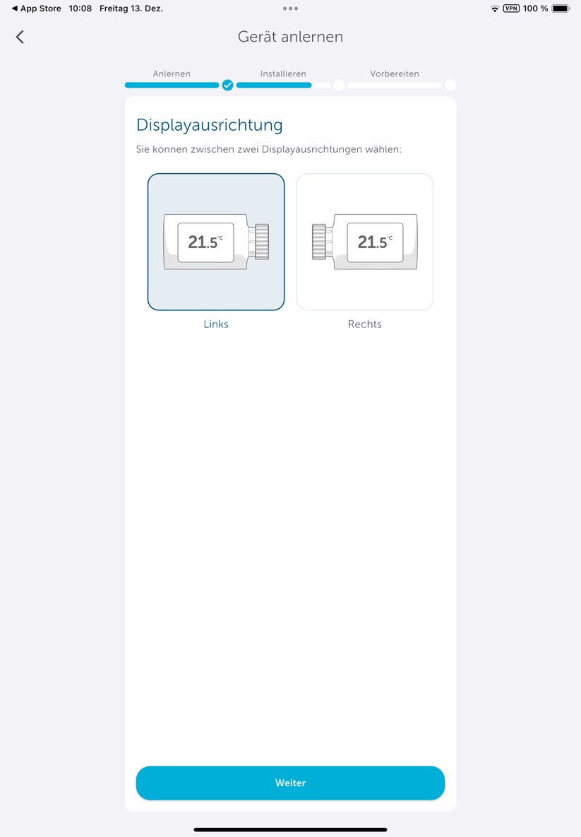 Homematic IP App: Koppelung des Thermostats