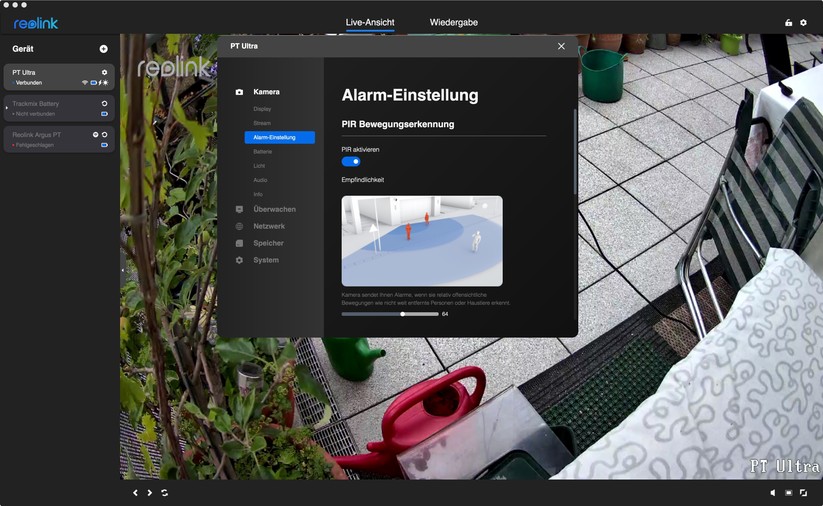 Reolink Argus PT Ultra: Einstellungen mit Desktop-App