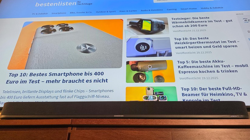 Sennheiser Ambeo Soundbar Plus: 9 Lautsprecher mit bis zu 400 Watt Gesamtleistung