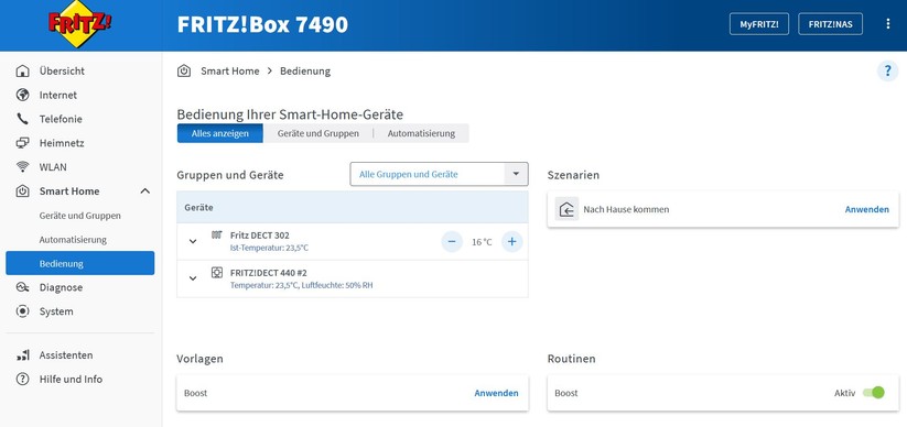 Fritzdect 302: Um alle Funktionen des AVM-Thermostats nutzen zu können, müssen Anwender die Fritzbox-Oberfläche verwenden.