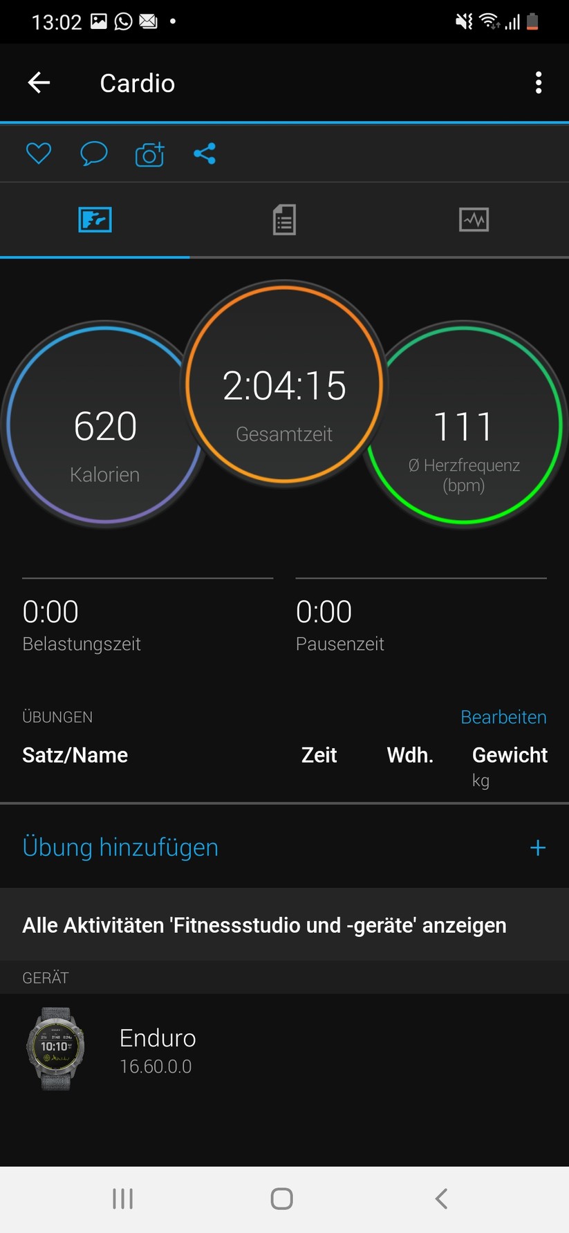 Garmin Connect auf Garmin Enduro