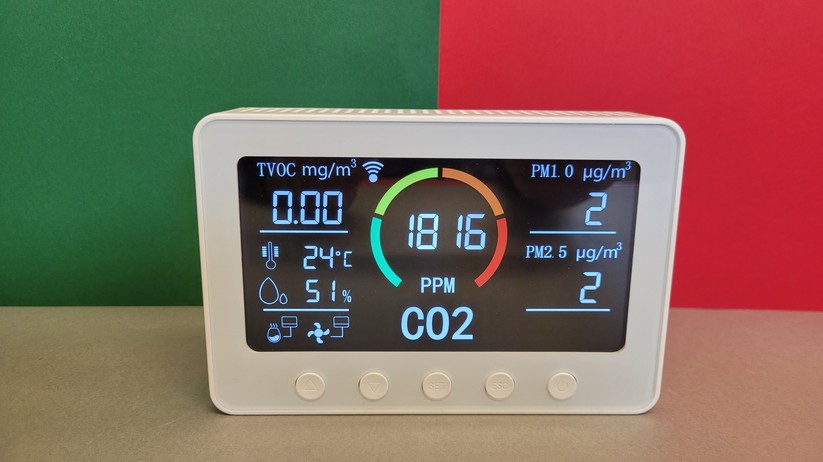 Tuya Smart Air Quality Monitor: Sensoren für Temperatur, Luftfeuchtigkeit, CO₂, TVOC, PM2.5 und PM1.0