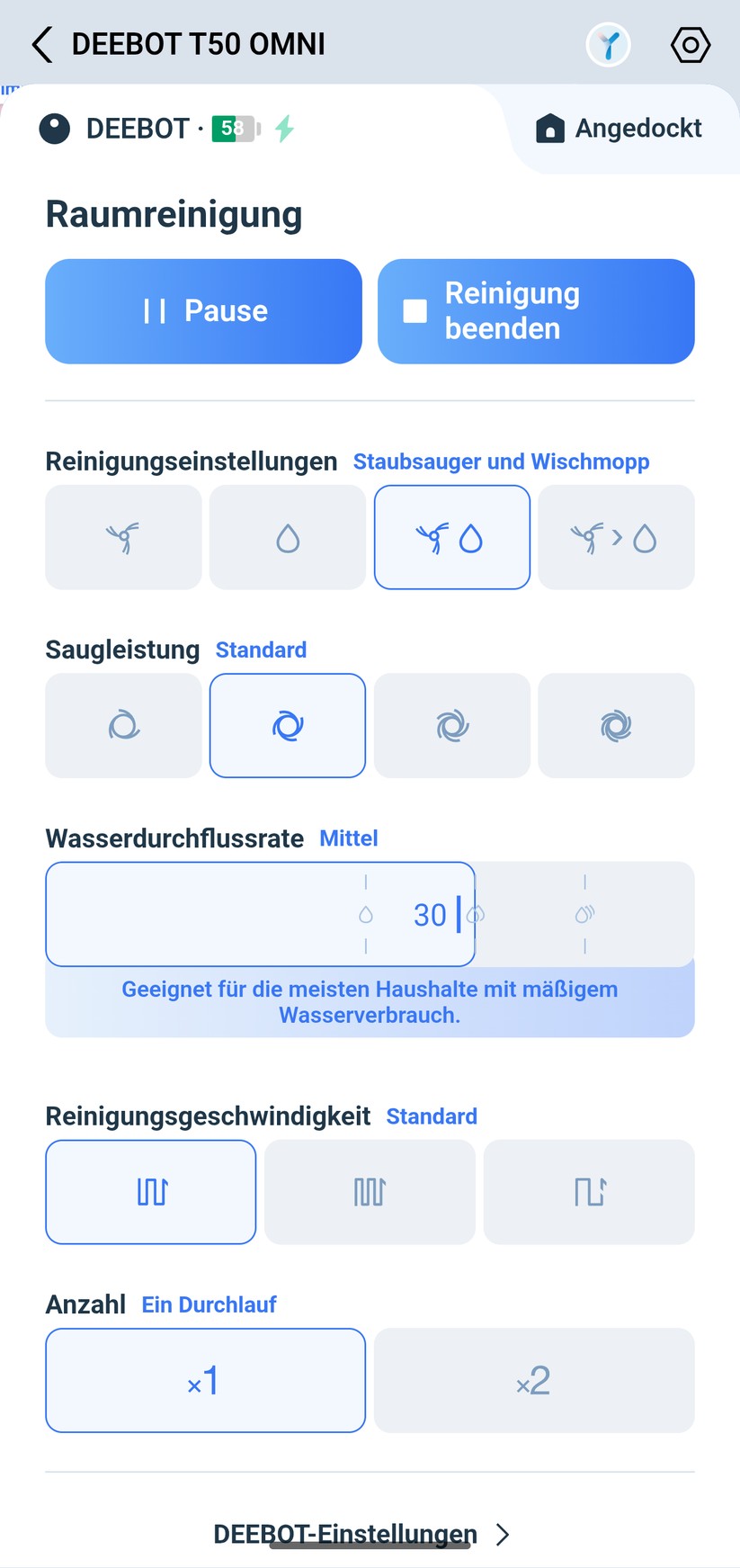 Ecovacs T50 Omni – App & Reinigung