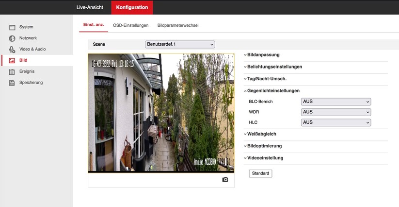 Annke NCD800 (I91BI): Einstellungsmöglichkeiten mit Browser