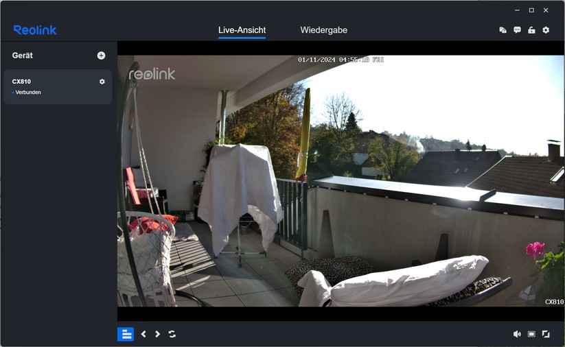 Reolink CX810: Einstellungen und Testaufnahmen