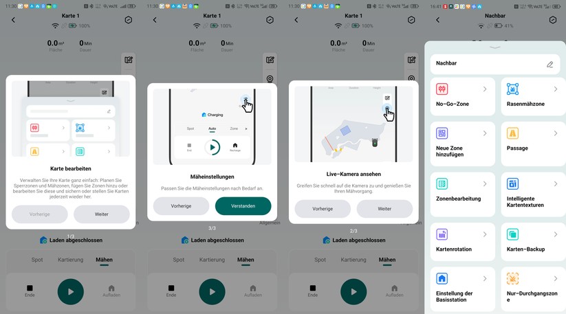 Natural Expressions Performance 7: Gesteuert wird der Mähroboter mit der Auramow-App. Sie bietet zahlreiche Einstellungen, mit denen man die Mähleistung optimieren kann.
