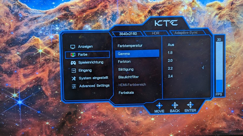 KTC G42P5 Einstellungen