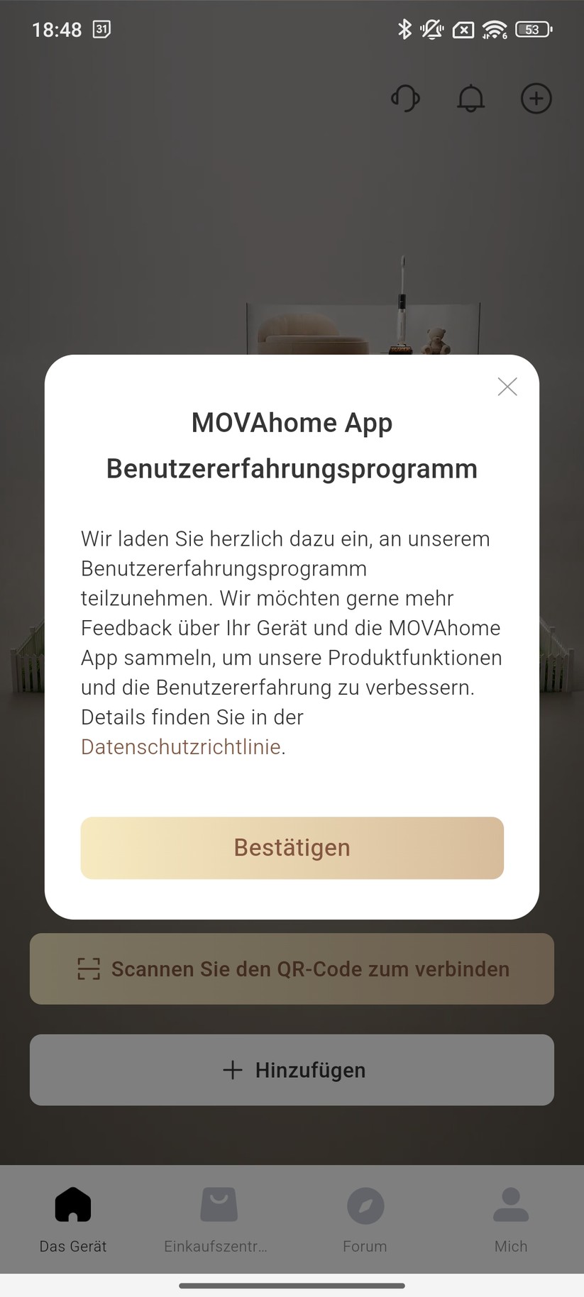 Mova 1000 – Einrichtung