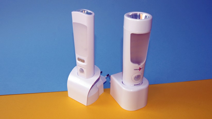 Die Lampe von Lunartec (rechts) hat, anders als die  Leuchte von Nedis, ein rundes Gehäuse.