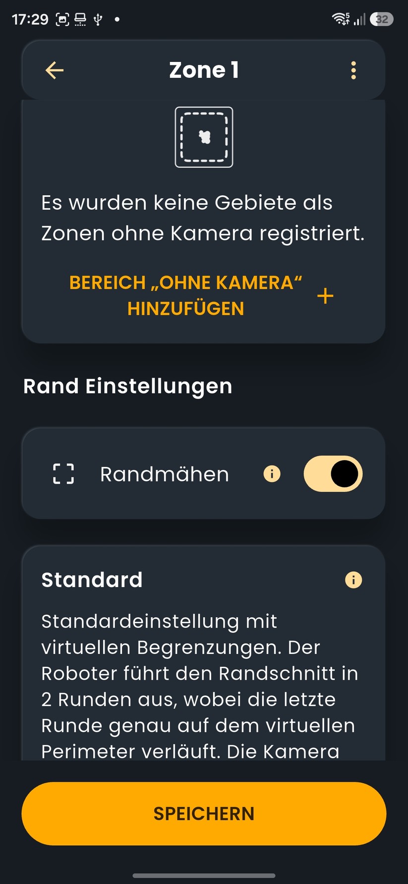 Der Funktionsumfang der App ist recht groß. Der A 6v verwaltet bis zu zehn Mähbereiche, zusätzlich sind bis zu 50 Sperrzonen vorgesehen. In der App lassen sich virtuelle Grenzen, Transferwege und Ausschlussbereiche anlegen.