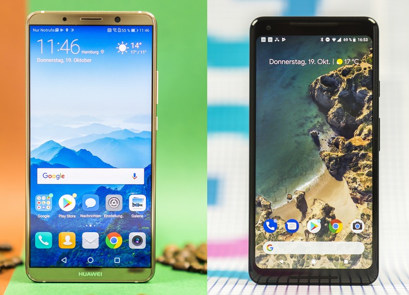 Die Oberseite wird bei beiden Smartphones vom Display dominiert. 