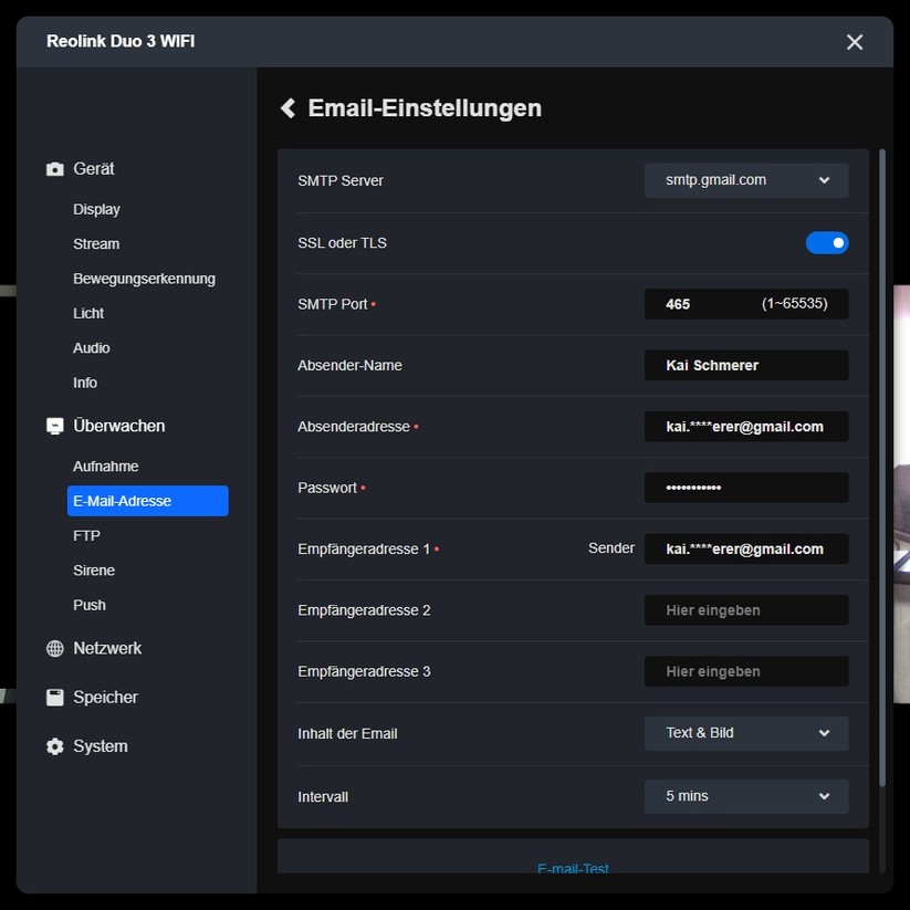 Reolink Duo 3 WiFi: Konfiguration mit Desktop-App