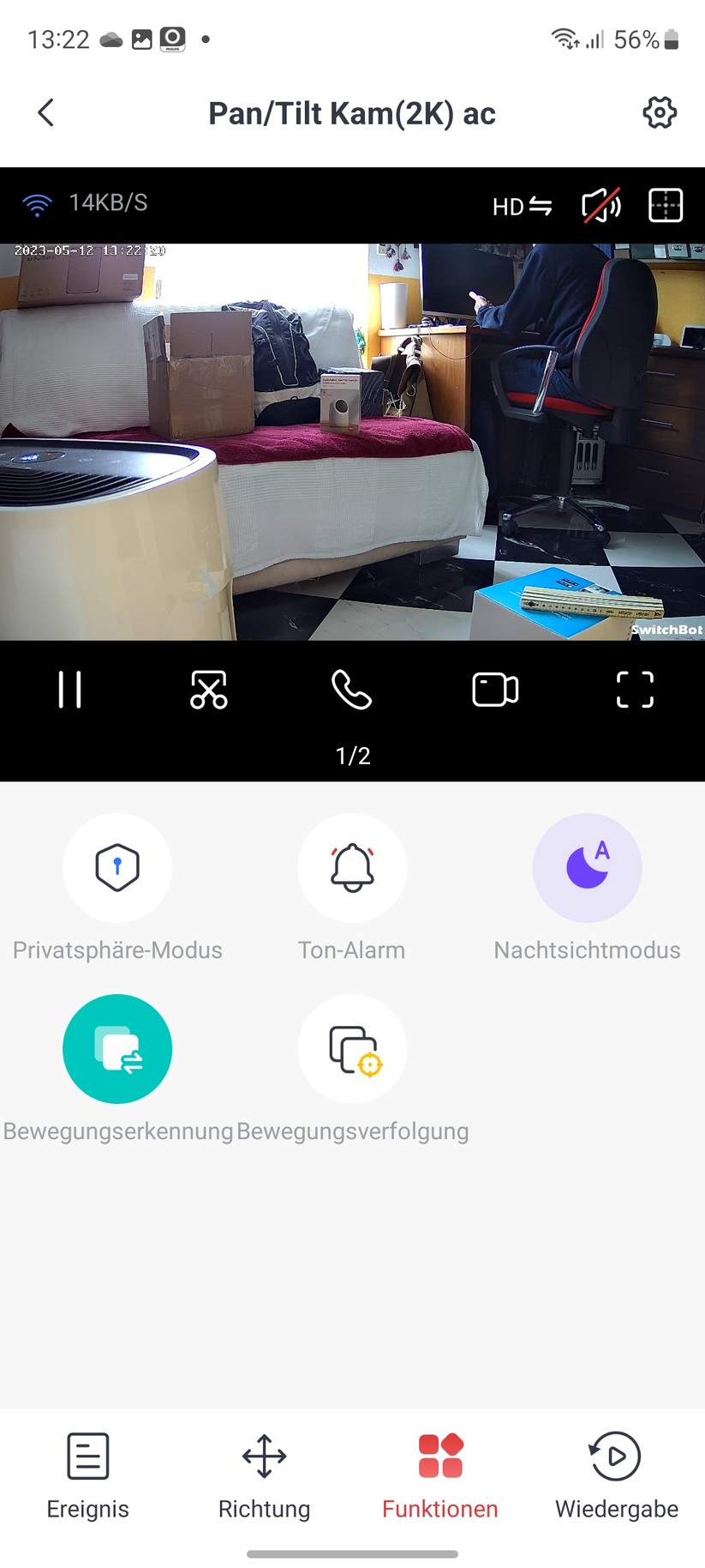 Switchbot PTZ-Überwachungskamera 2K