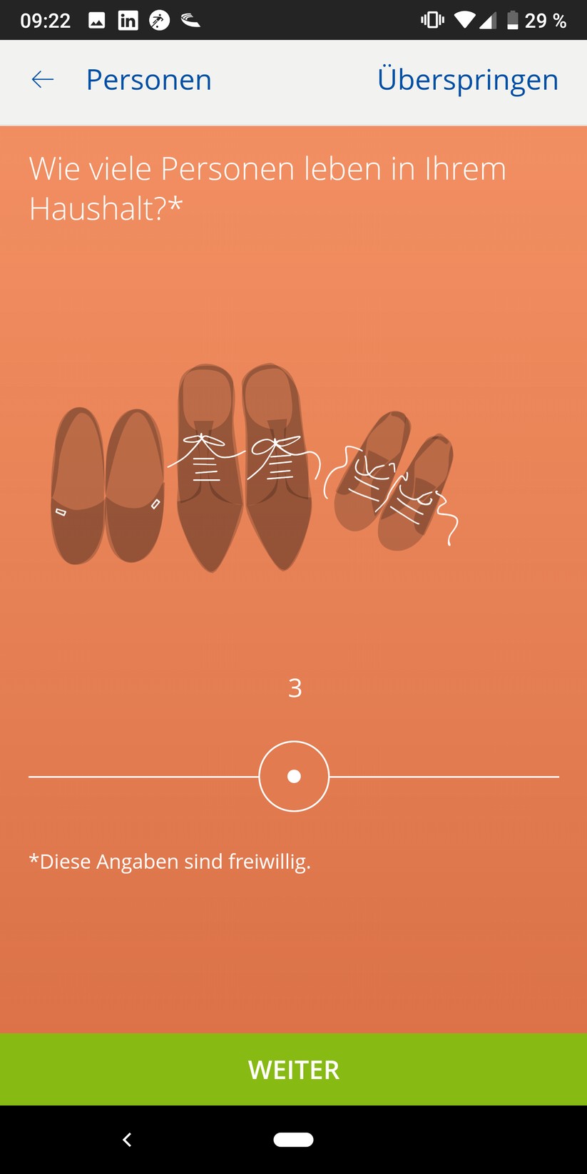 Auch wenn diese Angaben nur optional sind: Innogy ist ganz schön neugierig. 