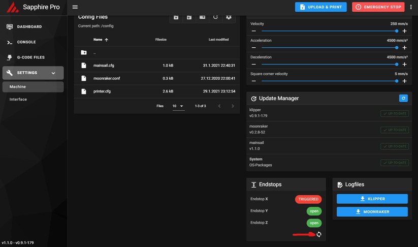 Einrichtung MainSailOS: