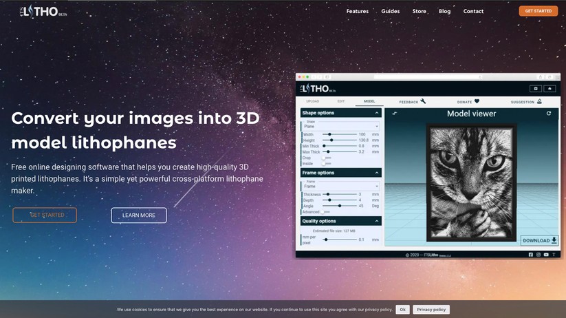 Auf der Startseite genügt ein Klick auf GET STARTED und man kann loslegen.