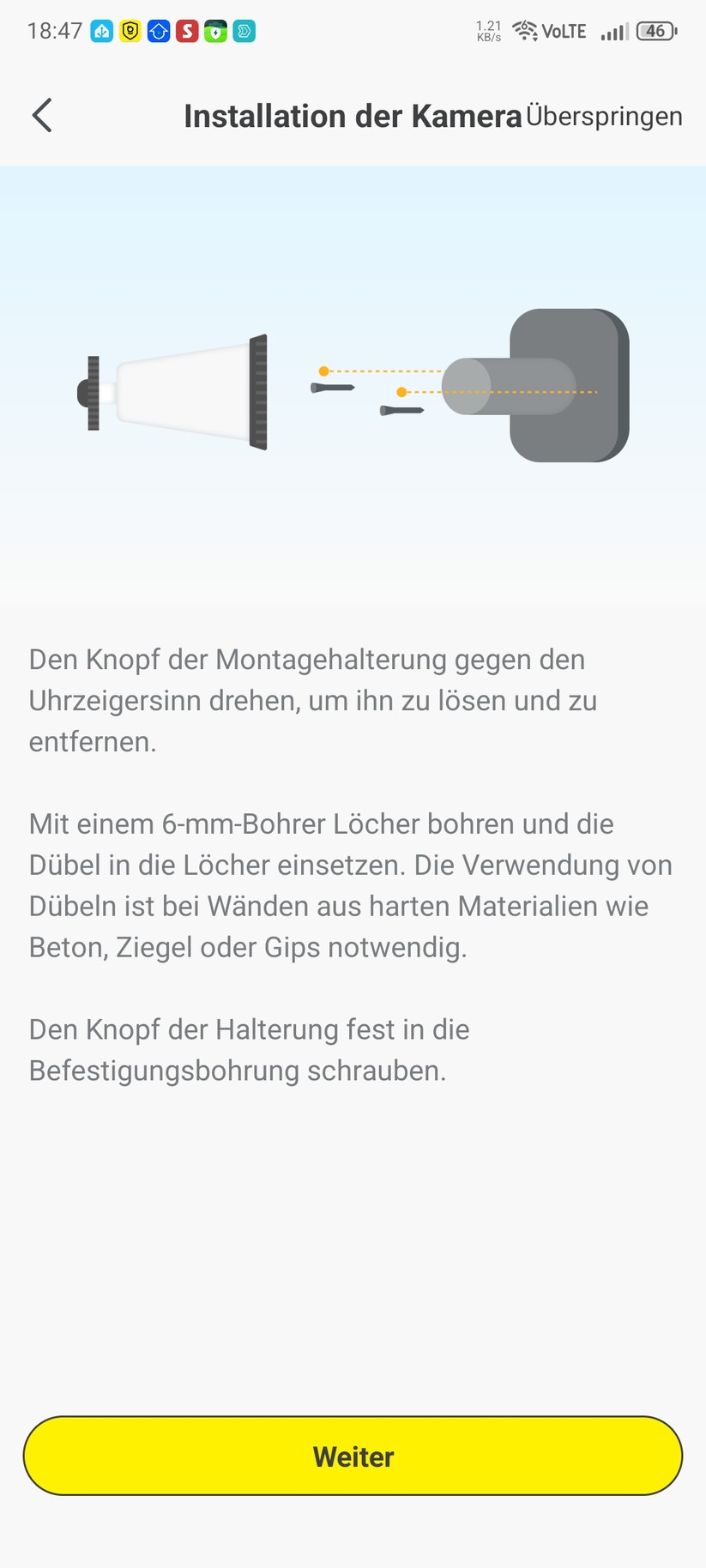 Die Inbetriebnahme der Überwachungskamera erfolgt mit der App Baseus Security
