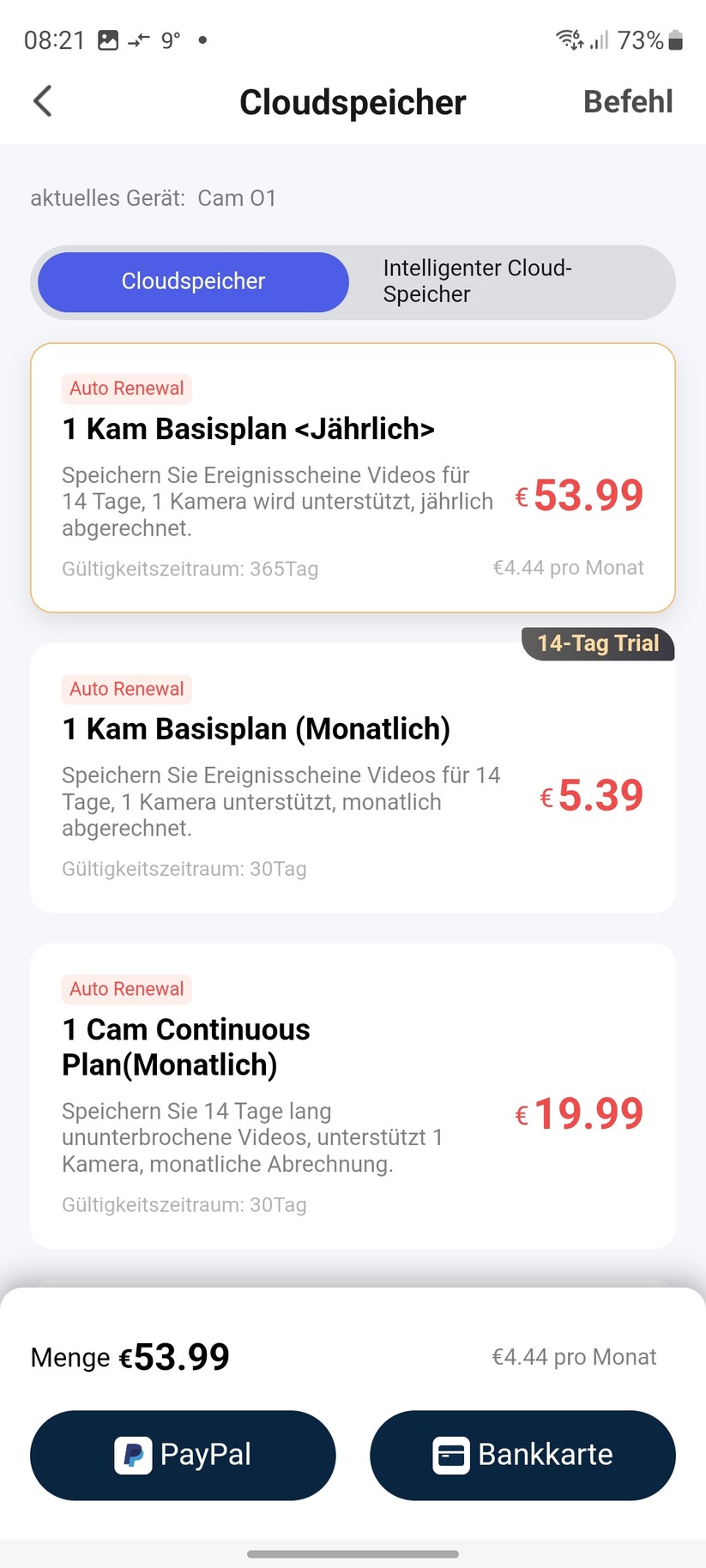 Owltron Cam O1: Konfiguration und Testaufnahmen