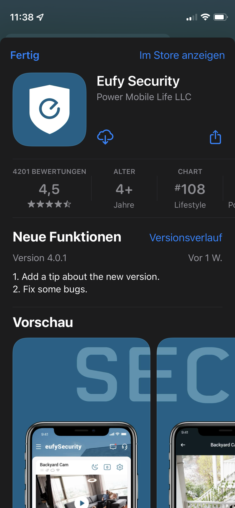 Eufy Indoor Cam 2K Pan &Tilt im Setup
