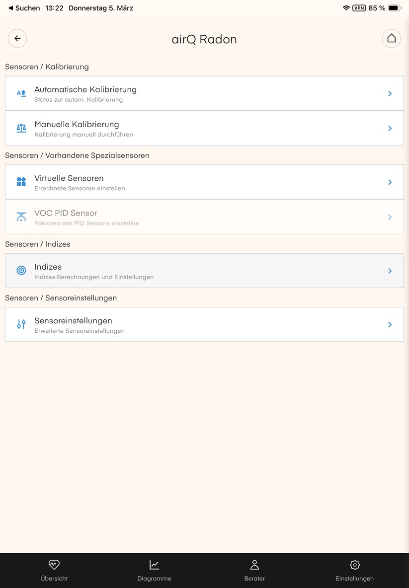 Die Air-Q-App überzeugt nicht nur mit einer übersichtlichen Darstellung der gemessenen Sensorwerte, sondern auch mit detaillierten Erläuterungen. 