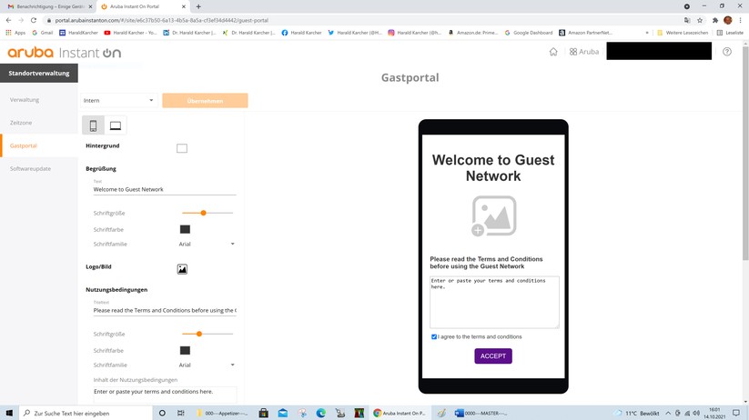 Sogar ein Gastportal lässt sich mit wenigen Mausklicks anlegen.