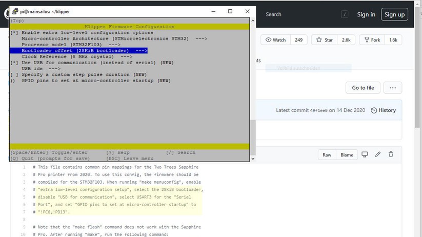 Einrichtung MainSailOS: