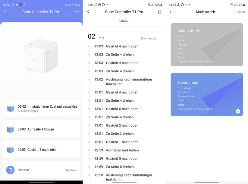 Aqara Cube T1 Pro: Mit dem Würfel können Anwender selbst definierte Aktionen oder Szenen aktivieren.