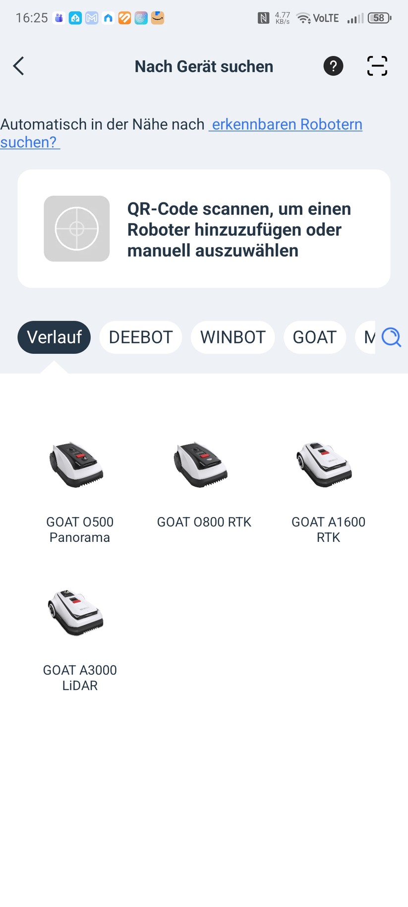 Ecovacs-App: Die Einrichtung des Goat A3000 LiDAR Pro ist schnell abgeschlossen.