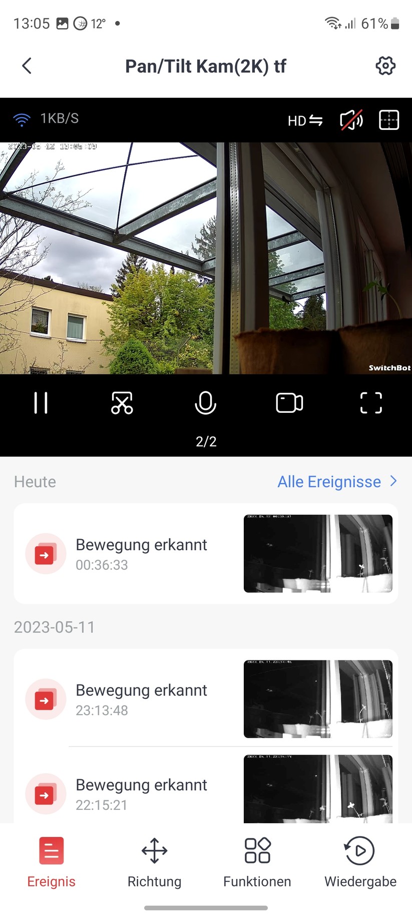 Switchbot PTZ-Überwachungskamera 2K