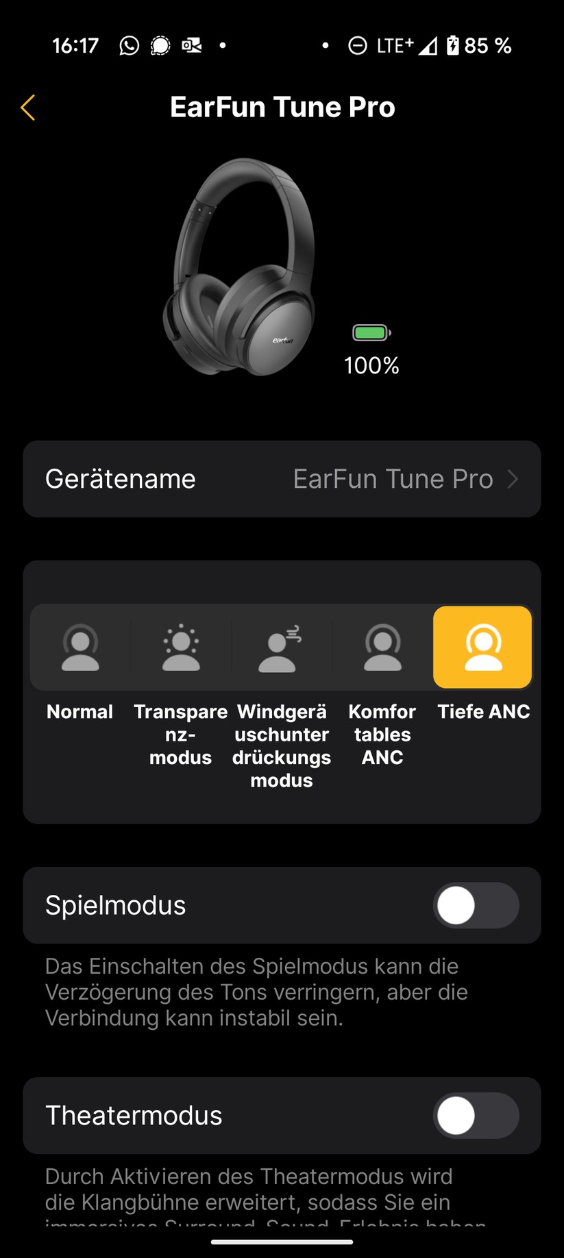 Earfun Tune Pro Screenshot