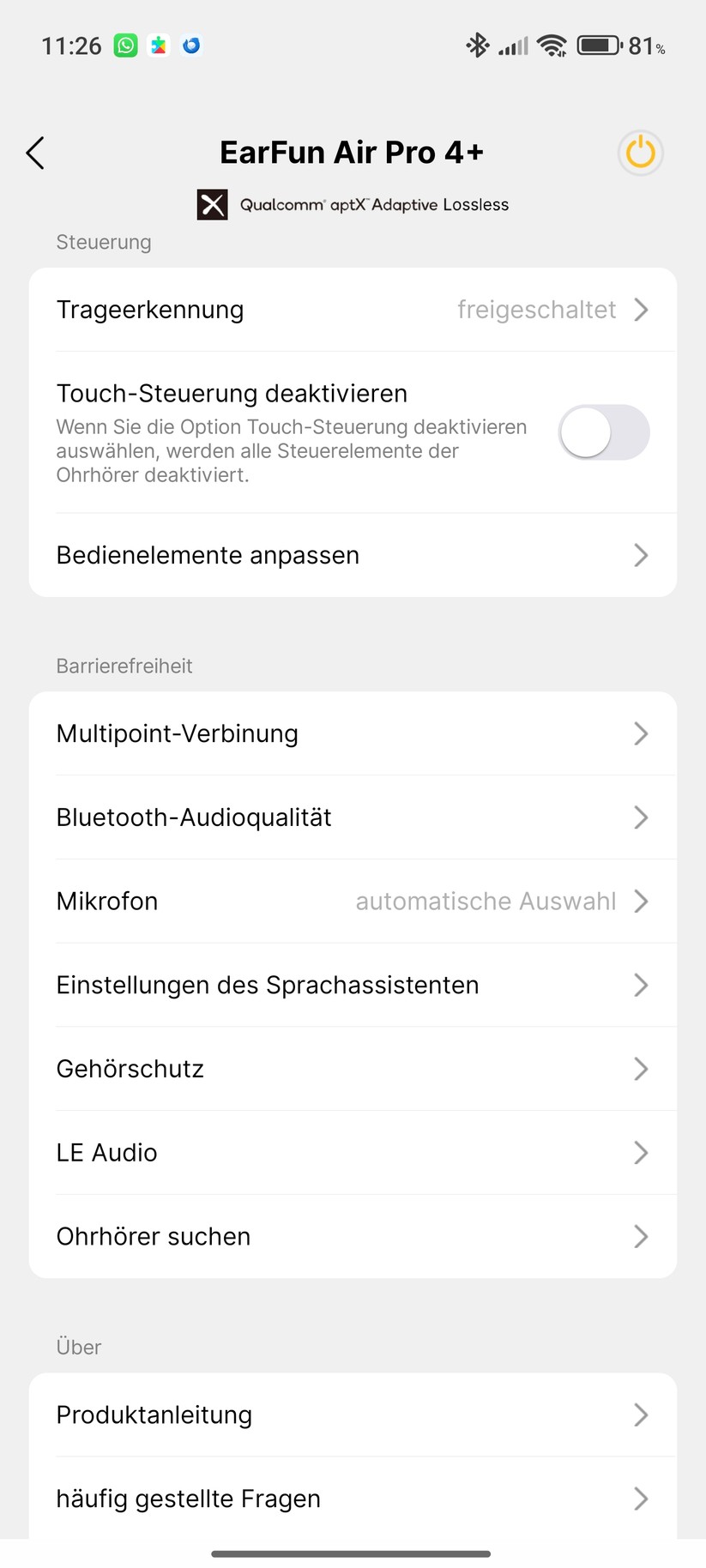 Earfun Air Pro 4+ Screenshot