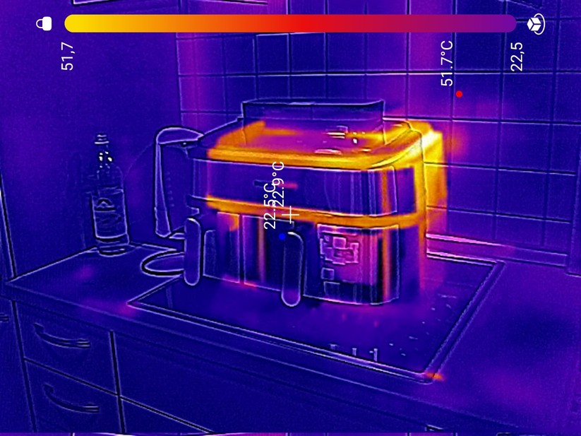 Philips NA555/00 Steam Airfryer – Außentemperatur des Gehäuses