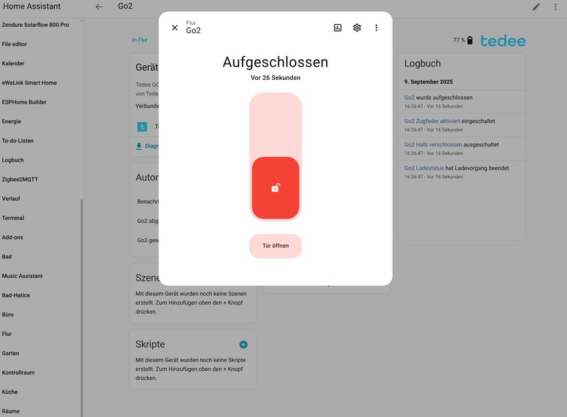 Switchbot Lock Ultra: Die Integration in Home Assistant ist über die Cloud, Bluetooth, Matter und MQTT möglich. Über MQTT wird auch das Ziehen der Falle angeboten. Allerdings funktioniert das nicht korrekt. Scheinbar wird die Kalibrierung über MQTT bei diesem Befehl nicht berücksichtigt. 