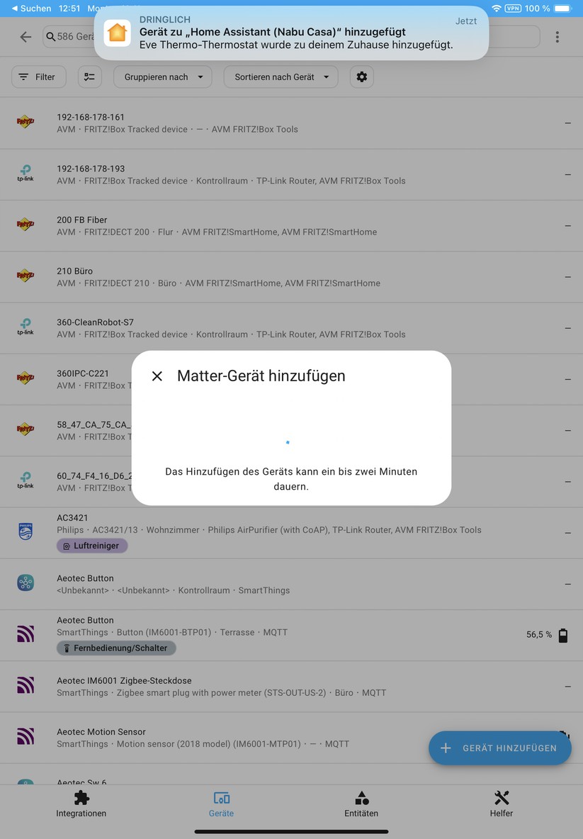  Integration per Matter in Home Assistant