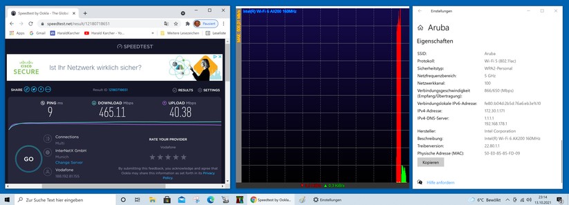 Leistungsmessung Aruba AP 17 - Bild: Harald Karcher