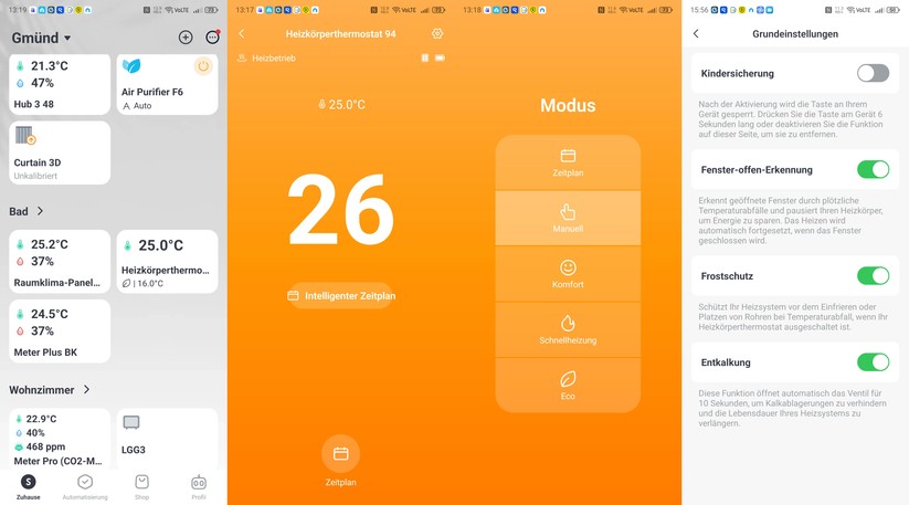 Switchbot Radiator: Das smarte Heizkörperthermostate unterstützt die für die Geräteklasse typischen Funktionen, lässt sich per Bluetooth leicht einrichten, arbeitet zuverlässig und ist relativ günstig.