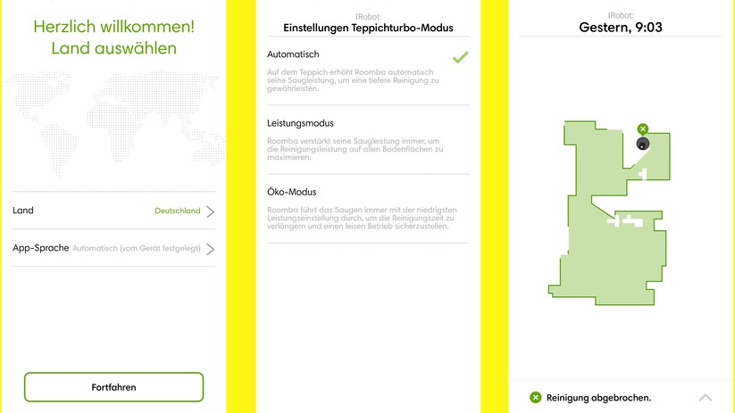 Die Apps sind alle ähnlich aufgebaut. Die von iRobot ist besonders übersichtlich.