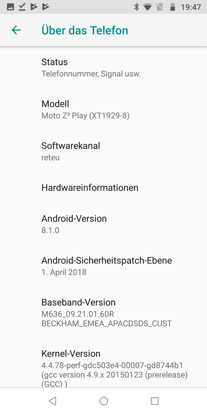 Informationen zum Smartphone