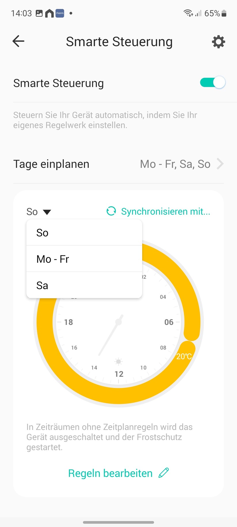  App, Einstellungen und Heizpläne