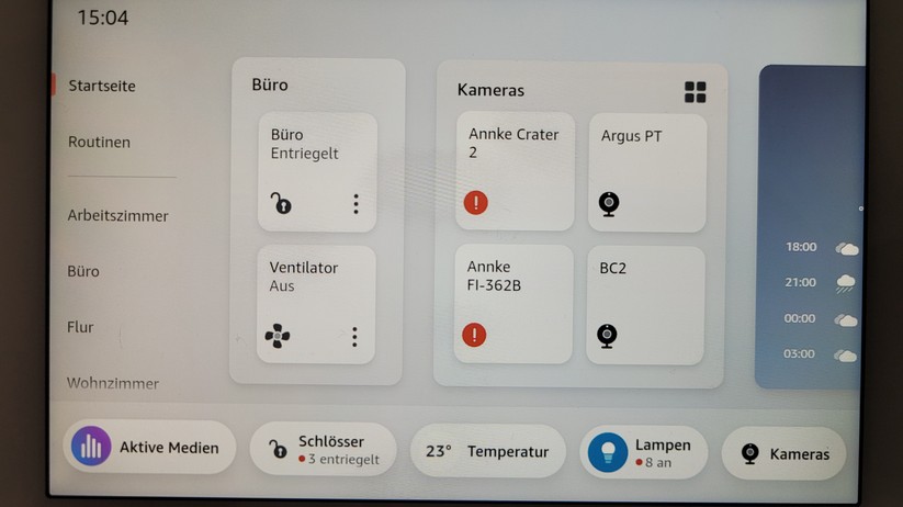 Amazon Echo Hub: Konfiguration und Oberfläche