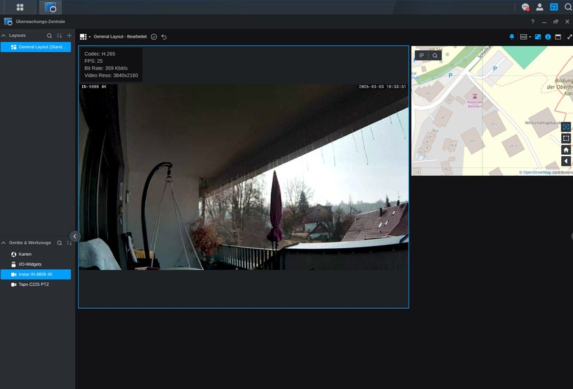 Die Integration in Synology Surveillance Station ist problemlos möglich.