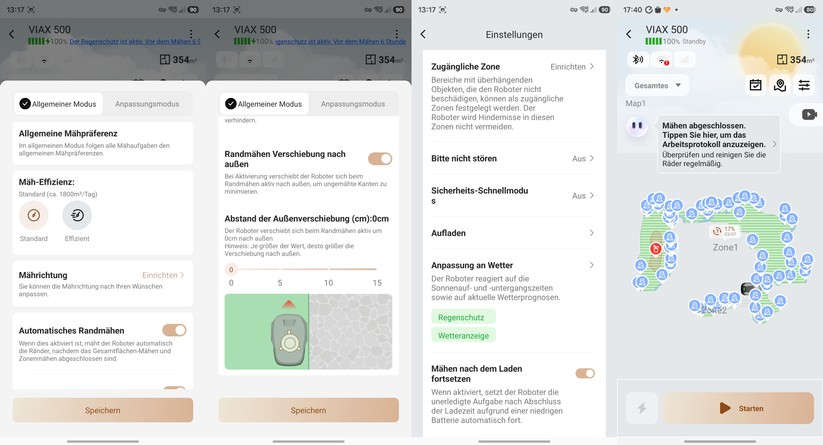 Über die Movahome-App lässt sich der Viax 500 steuern. Sie ist übersichtlich und lässt sich leicht bedienen.