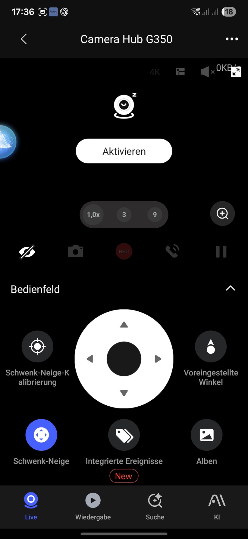 Die Steuerung der Überwachungskamera erfolgt mit der Aqara-App. Damit kann man sie auch für Automatisierungen nutzen.