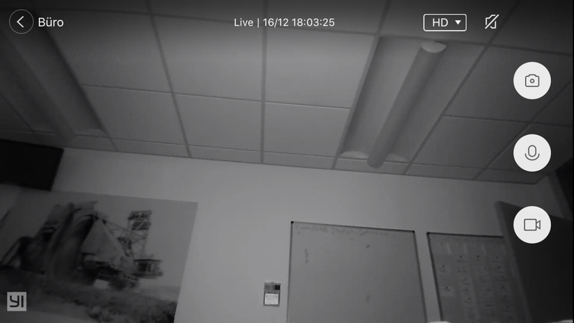 Der Nachtmodus der Yi-Kamera erfüllt seinen Zweck sehr gut